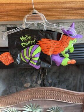 VTG Scary Carries Witch Halloween Inflatable TRICK OR TREAT BAG -1990s Blow Up
